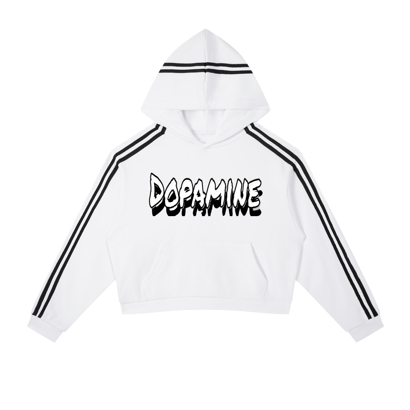 Contrast Side Stripe Cropped Hoodie